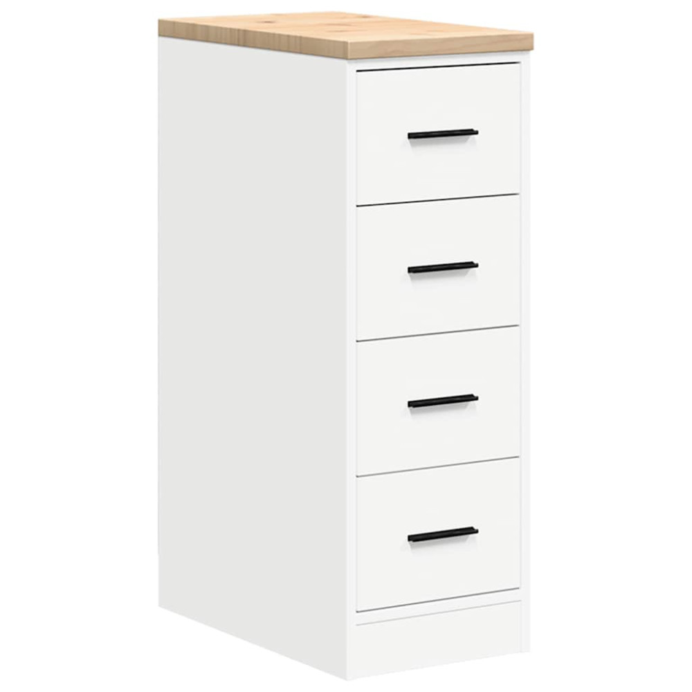Produktbild för Förvaringsskåp för garage vit 30x51x85 cm massivt trä furu