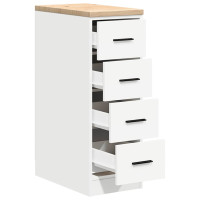 Produktbild för Förvaringsskåp för garage vit 30x51x85 cm massivt trä furu
