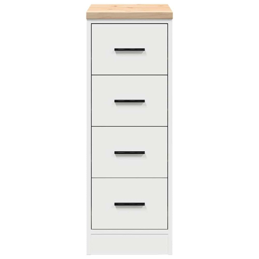 Produktbild för Förvaringsskåp för garage vit 30x51x85 cm massivt trä furu