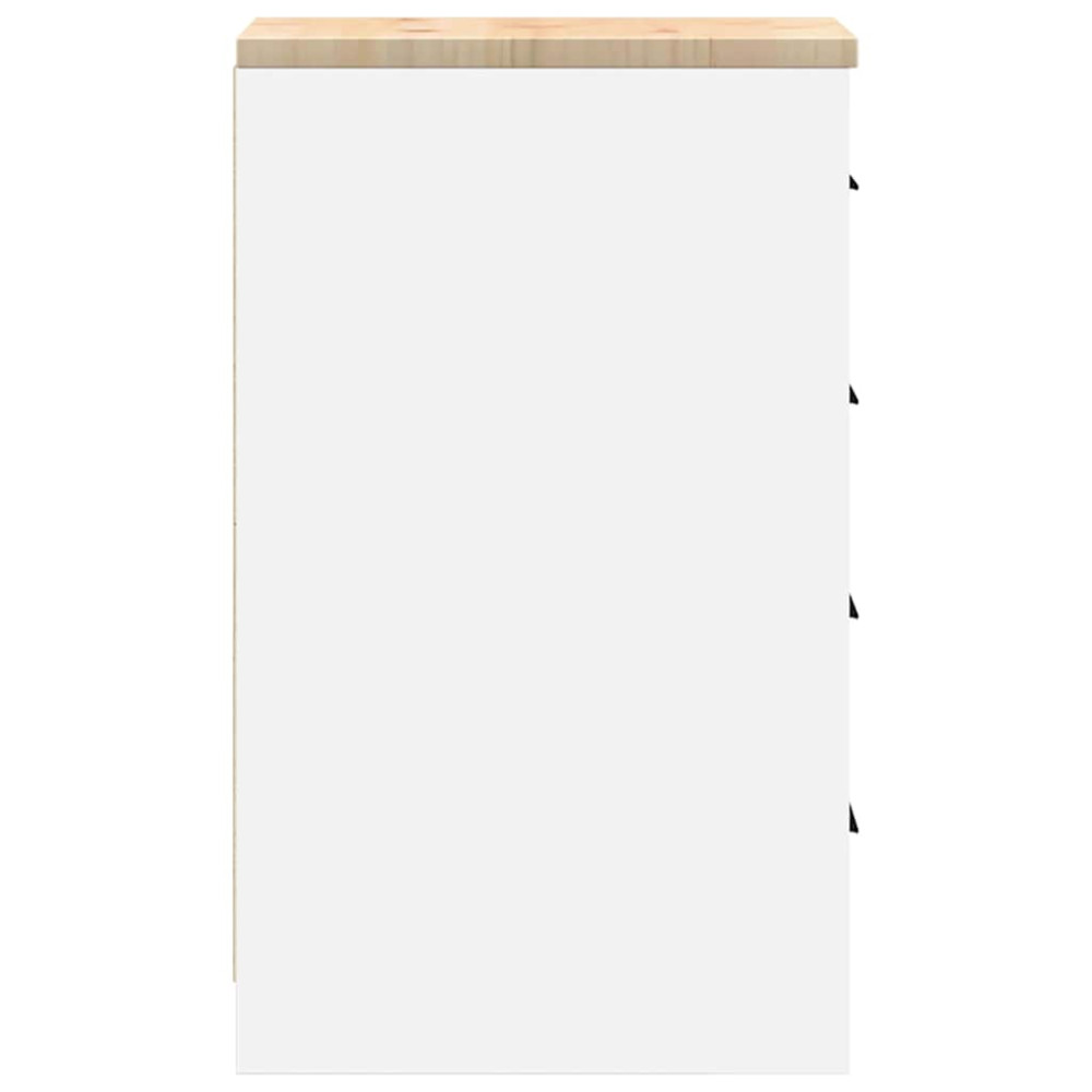 Produktbild för Förvaringsskåp för garage vit 30x51x85 cm massivt trä furu