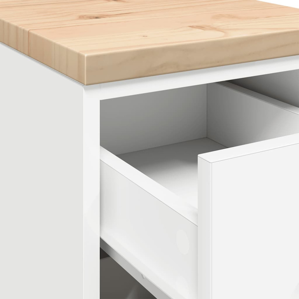 Produktbild för Förvaringsskåp för garage vit 30x51x85 cm massivt trä furu