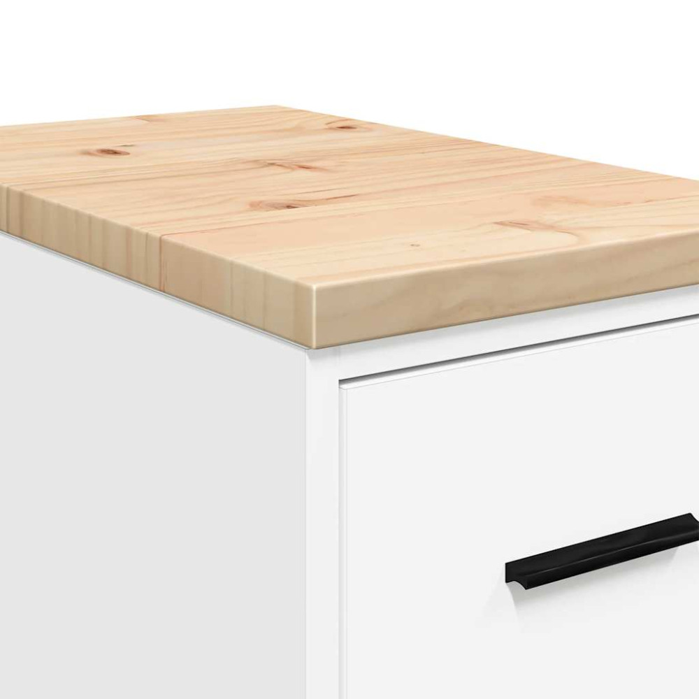 Produktbild för Förvaringsskåp för garage vit 30x51x85 cm massivt trä furu
