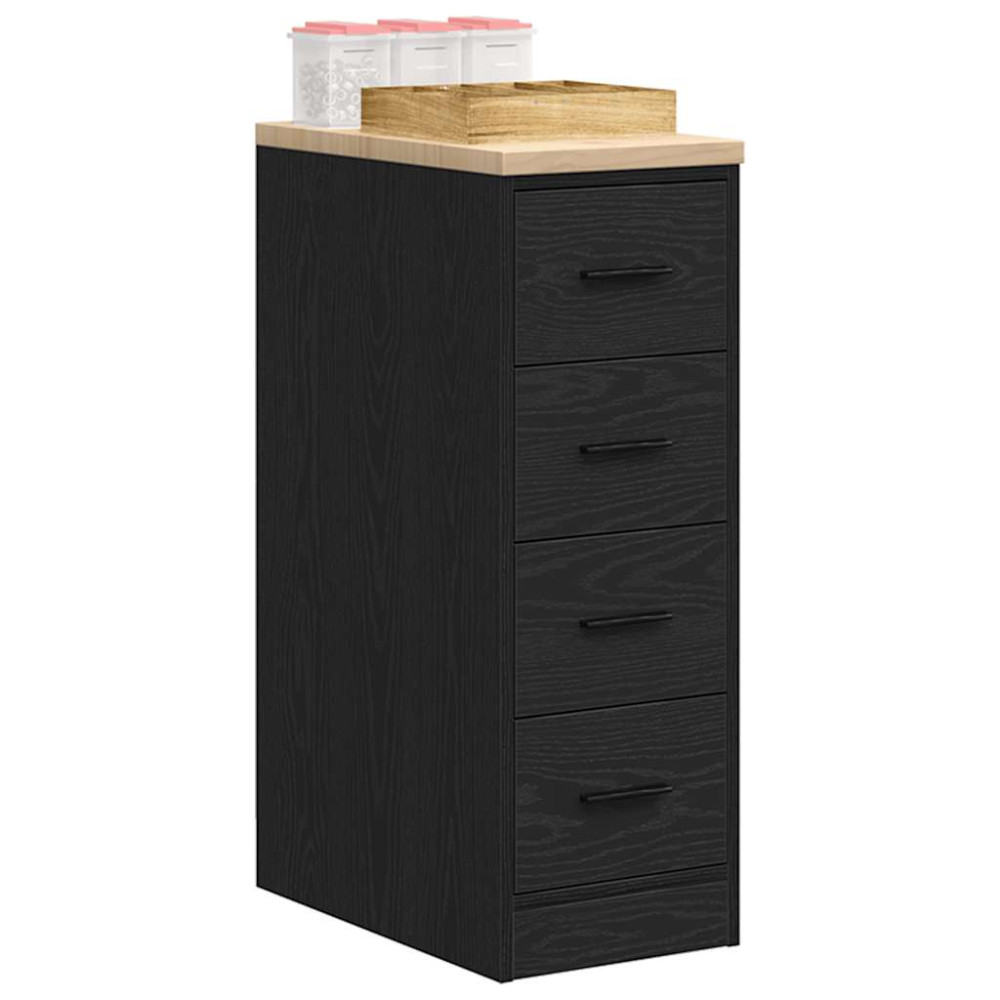 Produktbild för Garageskåp svart 30x51x85 cm massiv trä furu