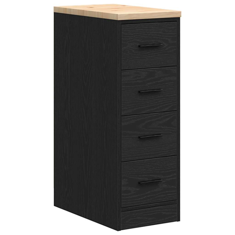 Produktbild för Garageskåp svart 30x51x85 cm massiv trä furu