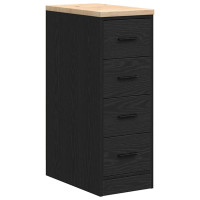 Produktbild för Garageskåp svart 30x51x85 cm massiv trä furu