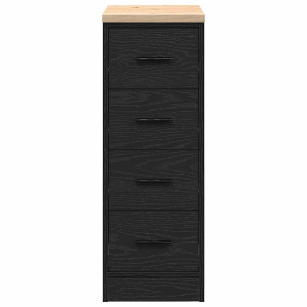 Produktbild för Garageskåp svart 30x51x85 cm massiv trä furu