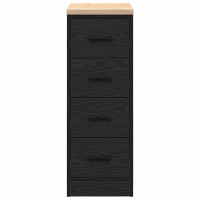 Produktbild för Garageskåp svart 30x51x85 cm massiv trä furu