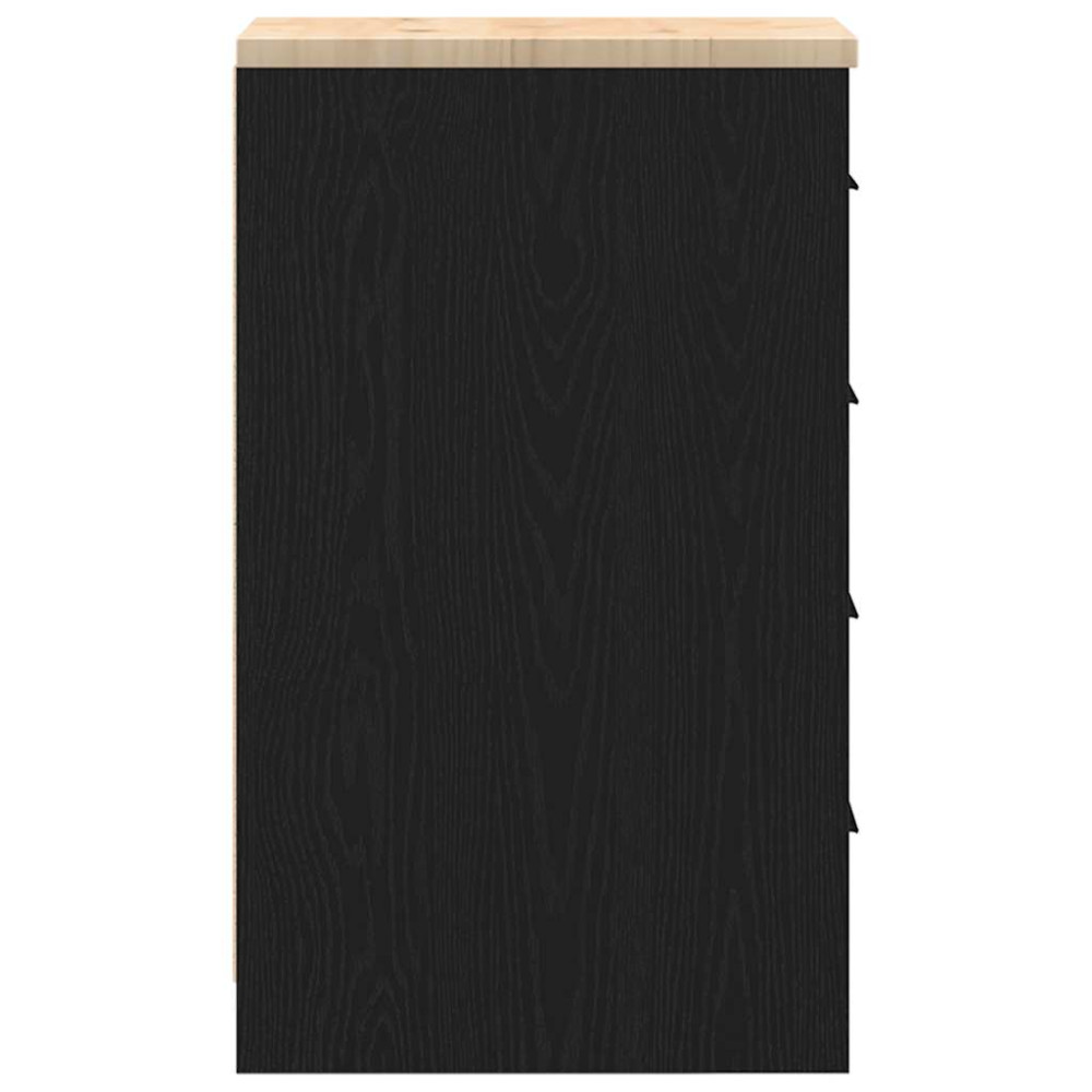 Produktbild för Garageskåp svart 30x51x85 cm massiv trä furu
