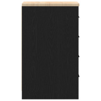 Produktbild för Garageskåp svart 30x51x85 cm massiv trä furu
