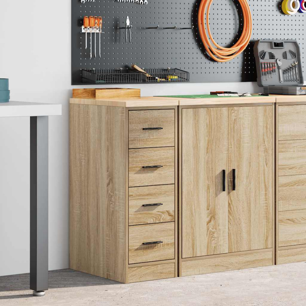 Produktbild för Garageskåp Sonoma ek 30x51x85 cm massiv trä furu