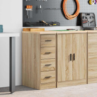 Produktbild för Garageskåp Sonoma ek 30x51x85 cm massiv trä furu