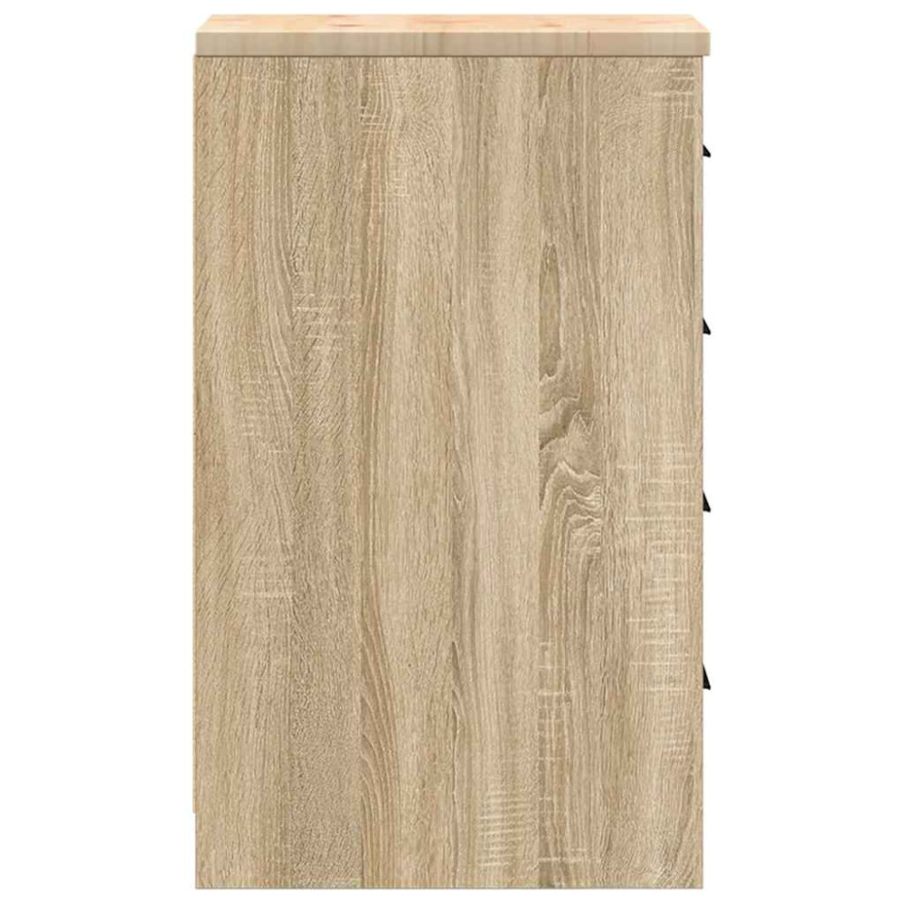 Produktbild för Garageskåp Sonoma ek 30x51x85 cm massiv trä furu