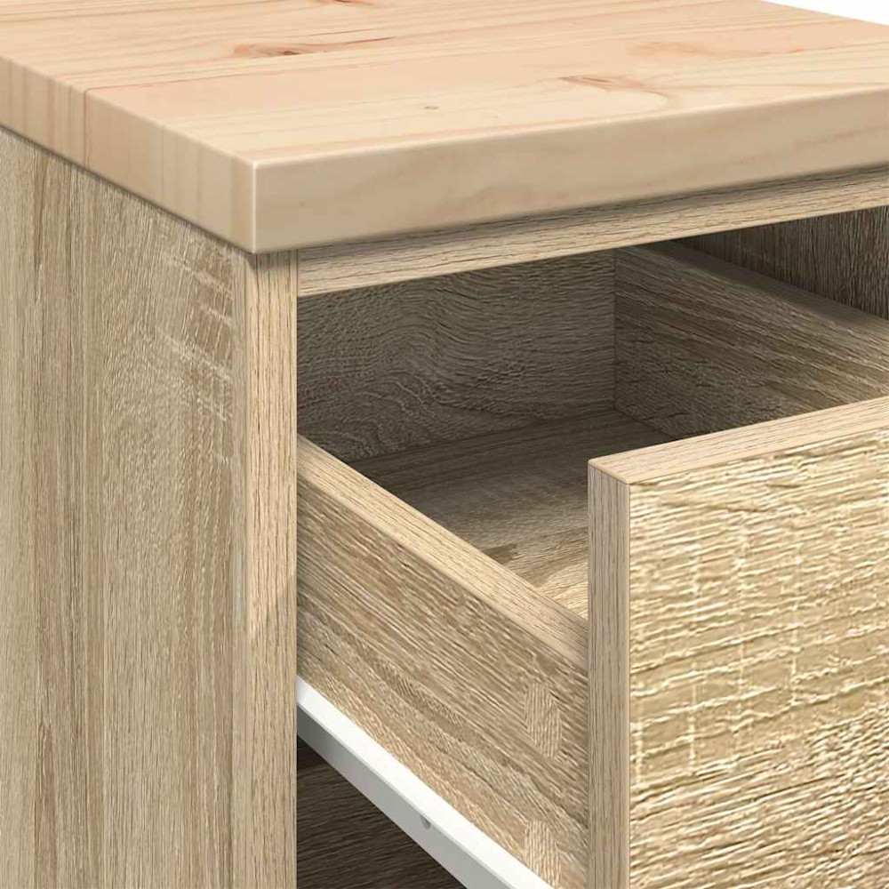 Produktbild för Garageskåp Sonoma ek 30x51x85 cm massiv trä furu
