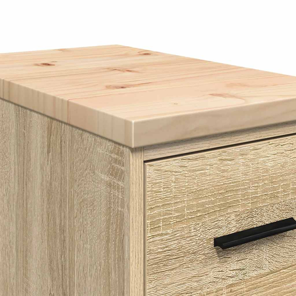 Produktbild för Garageskåp Sonoma ek 30x51x85 cm massiv trä furu