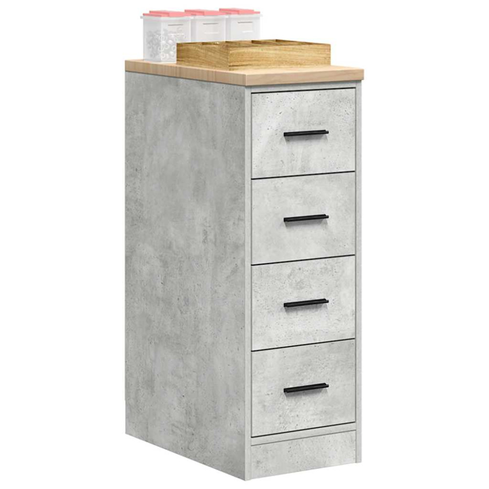 Produktbild för Förvaringsskåp för garage Betonggrå 30x51x85cm massivt trä furu