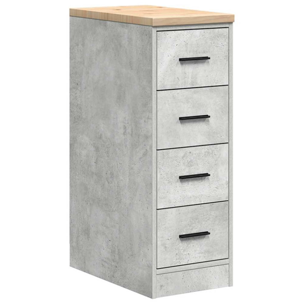 Produktbild för Förvaringsskåp för garage Betonggrå 30x51x85cm massivt trä furu
