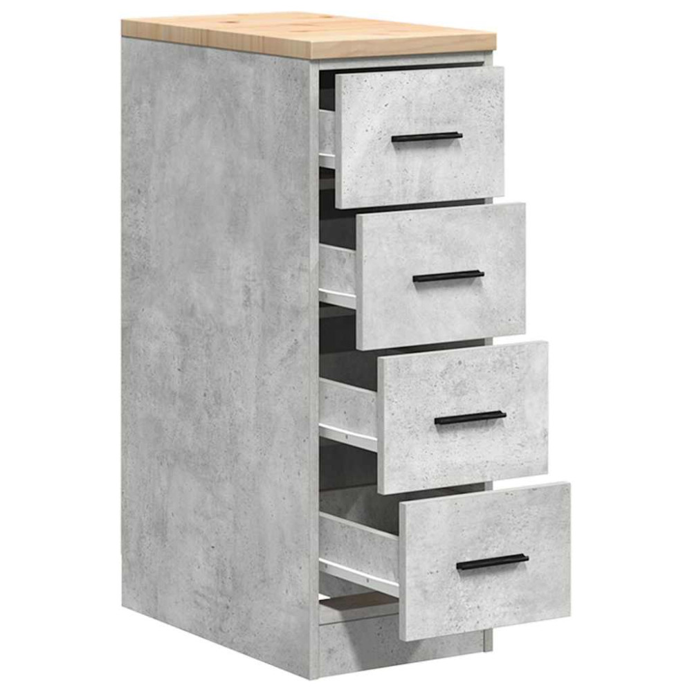 Produktbild för Förvaringsskåp för garage Betonggrå 30x51x85cm massivt trä furu