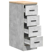 Produktbild för Förvaringsskåp för garage Betonggrå 30x51x85cm massivt trä furu