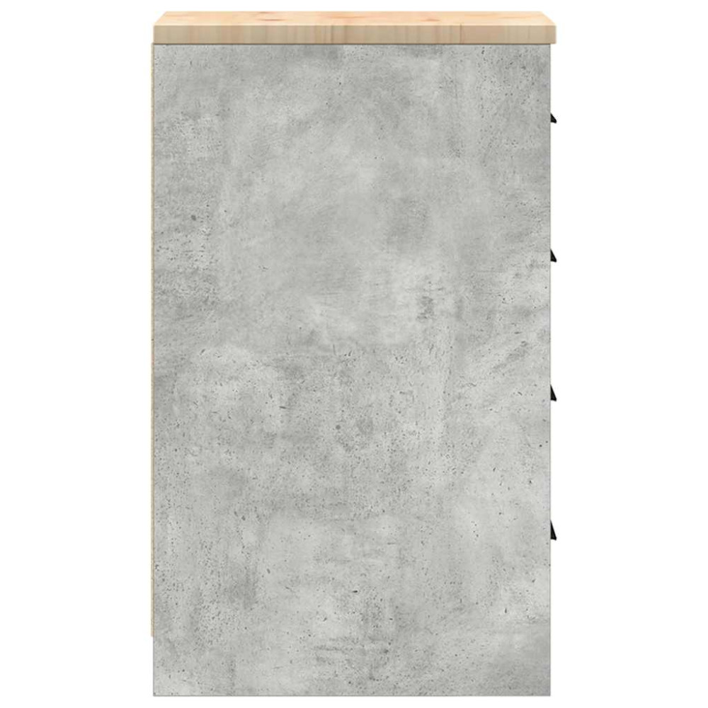 Produktbild för Förvaringsskåp för garage Betonggrå 30x51x85cm massivt trä furu