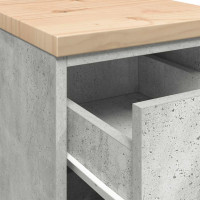 Produktbild för Förvaringsskåp för garage Betonggrå 30x51x85cm massivt trä furu