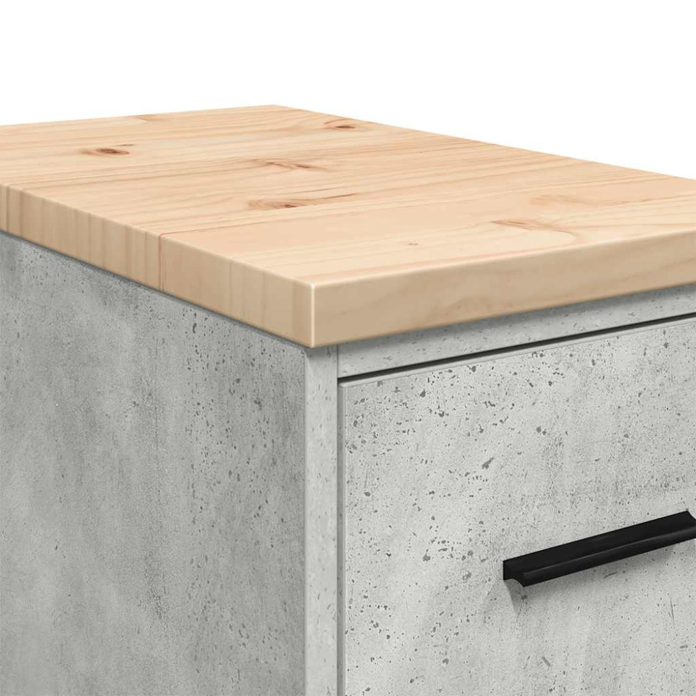 Produktbild för Förvaringsskåp för garage Betonggrå 30x51x85cm massivt trä furu