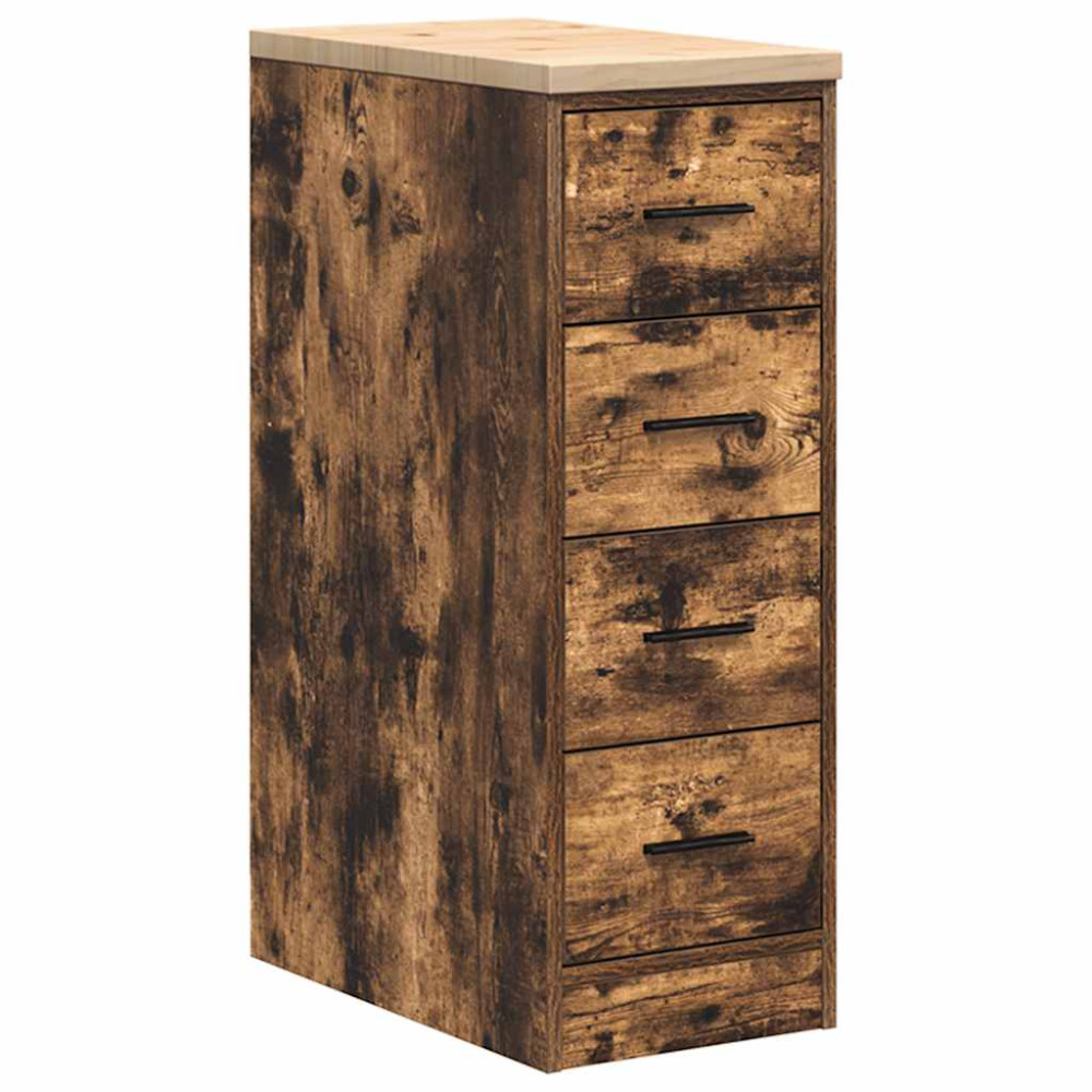 Produktbild för Förvaringsskåp för garage rökt ek 30x51x85 cm massivt trä furu