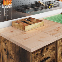 Produktbild för Förvaringsskåp för garage rökt ek 30x51x85 cm massivt trä furu