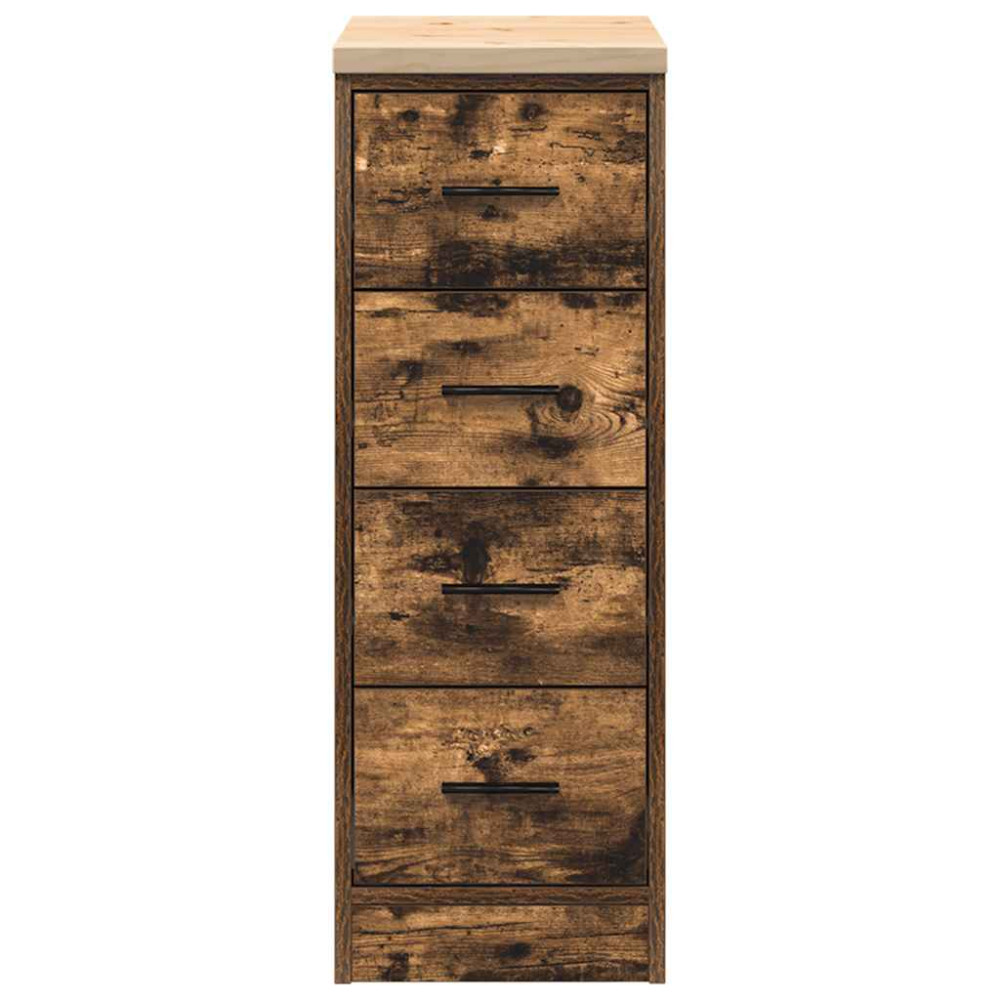 Produktbild för Förvaringsskåp för garage rökt ek 30x51x85 cm massivt trä furu