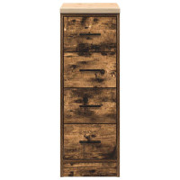 Produktbild för Förvaringsskåp för garage rökt ek 30x51x85 cm massivt trä furu
