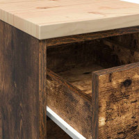Produktbild för Förvaringsskåp för garage rökt ek 30x51x85 cm massivt trä furu