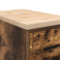 Produktbild för Förvaringsskåp för garage rökt ek 30x51x85 cm massivt trä furu