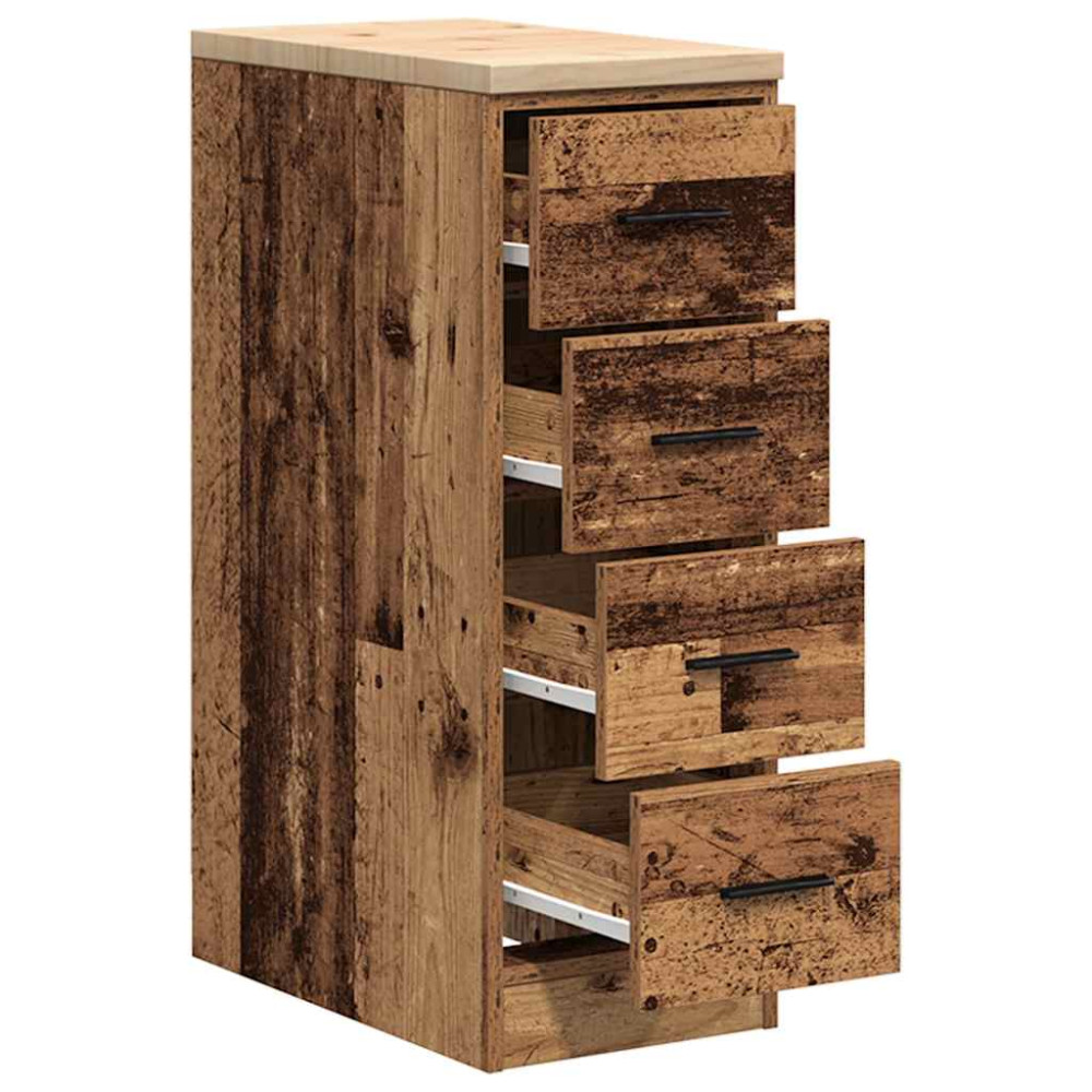 Produktbild för Garageskåp gammalt trä 30x51x85 cm massivt trä furu