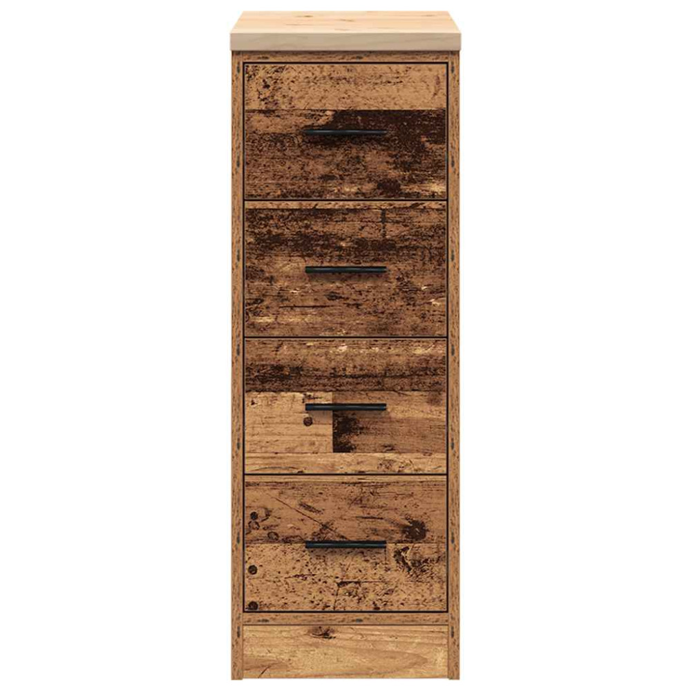 Produktbild för Garageskåp gammalt trä 30x51x85 cm massivt trä furu