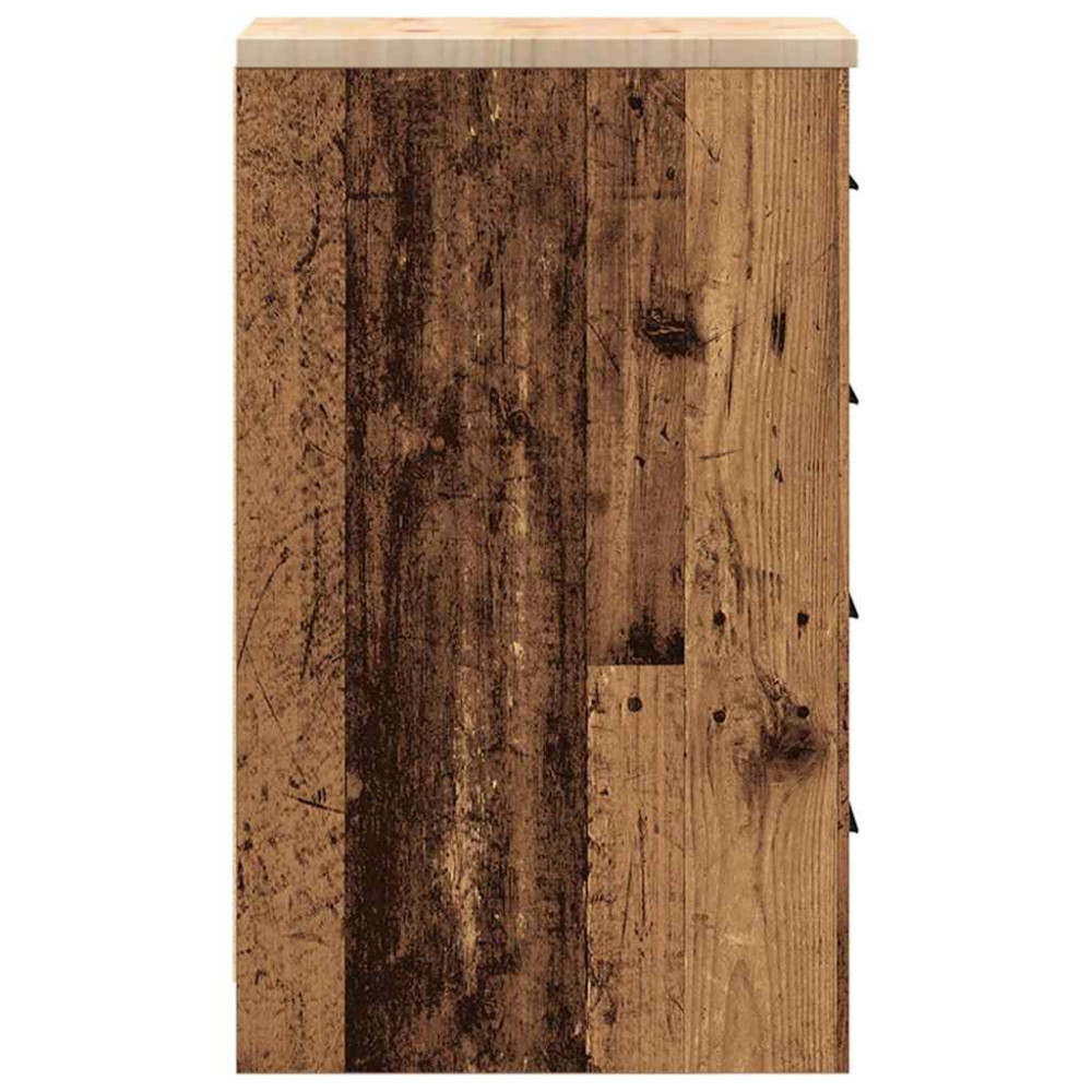 Produktbild för Garageskåp gammalt trä 30x51x85 cm massivt trä furu