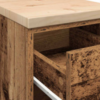 Produktbild för Garageskåp gammalt trä 30x51x85 cm massivt trä furu