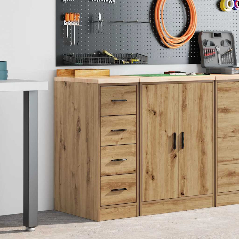 Produktbild för Förvaringsskåp garage hantverksmässig ek 30x51x85 cm