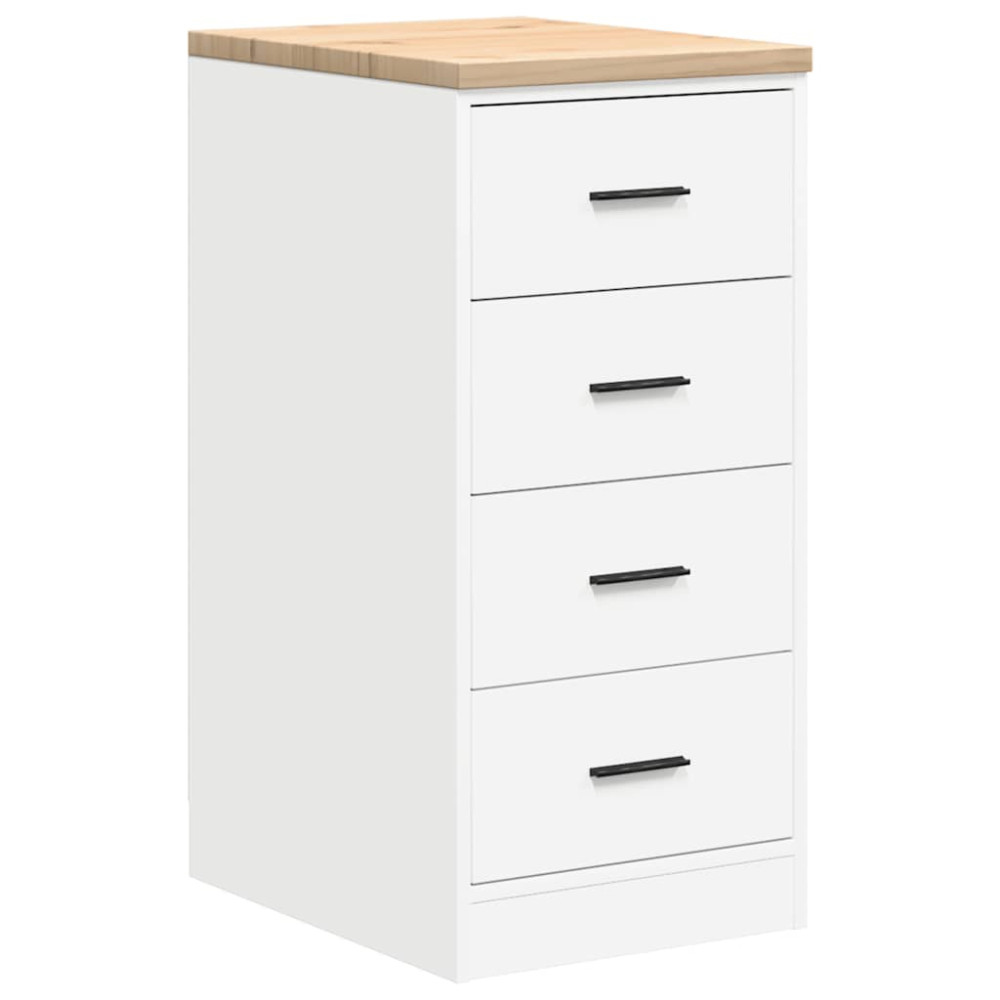 Produktbild för Förvaringsskåp för garage vit 40x51x85 cm massivt trä furu