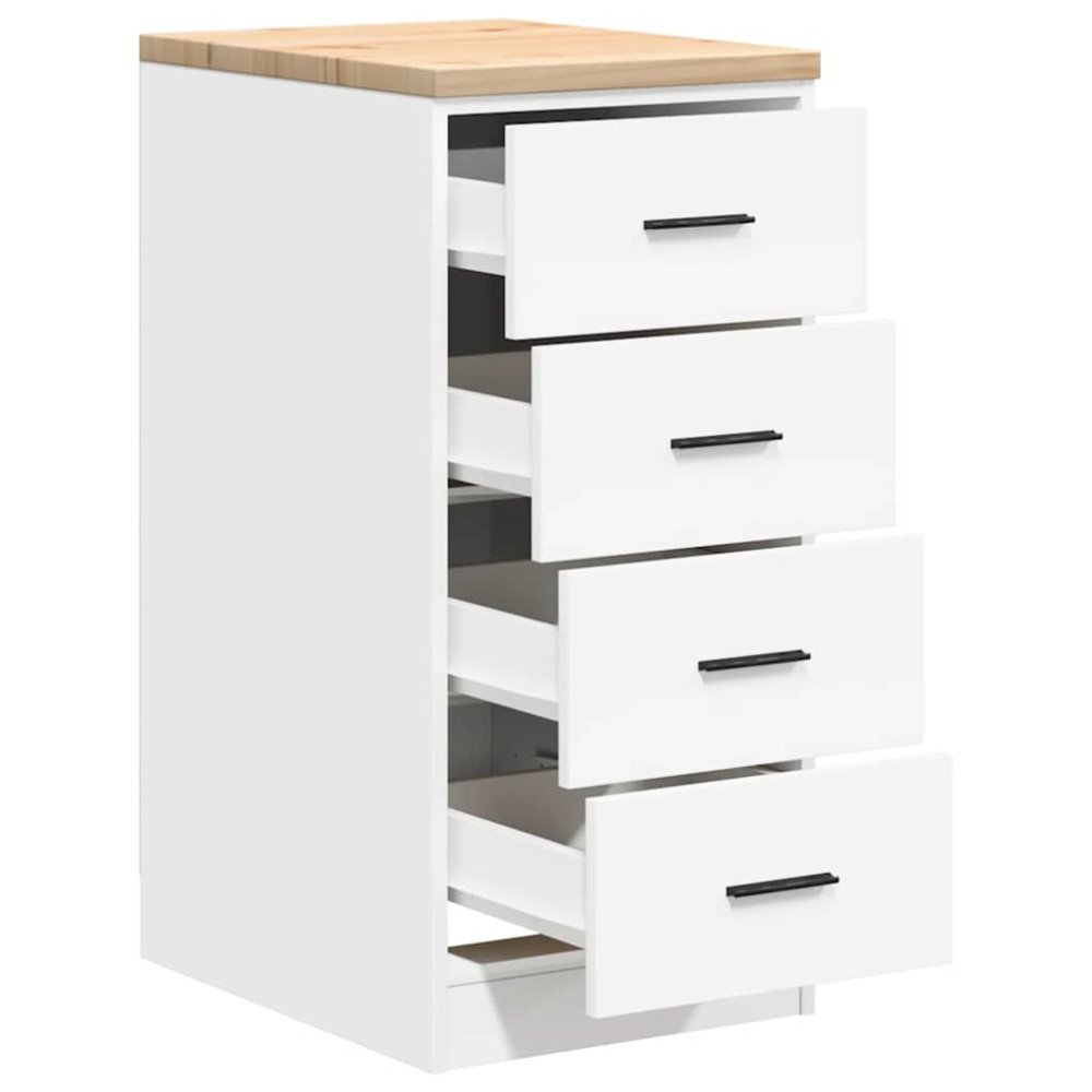 Produktbild för Förvaringsskåp för garage vit 40x51x85 cm massivt trä furu