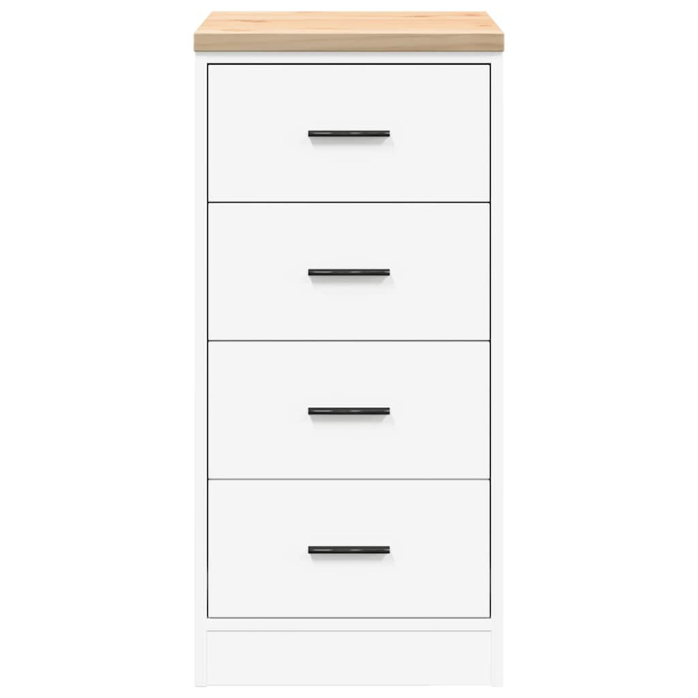 Produktbild för Förvaringsskåp för garage vit 40x51x85 cm massivt trä furu