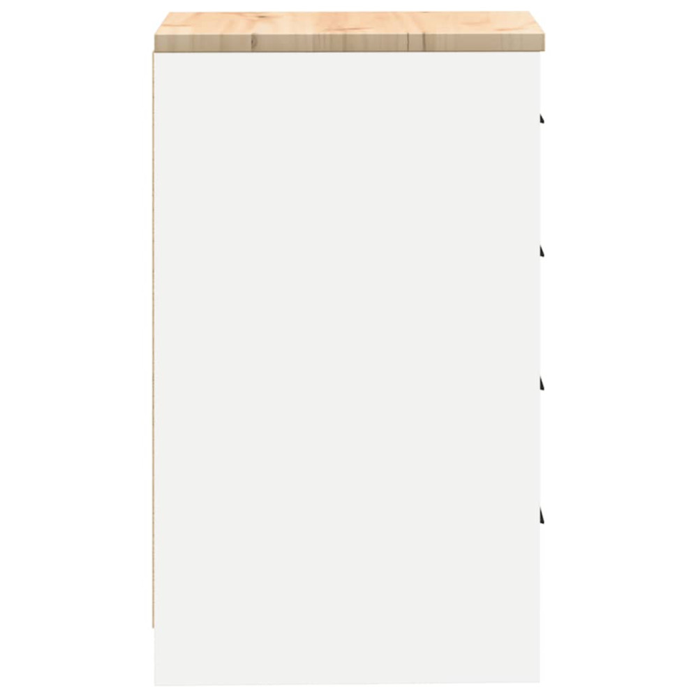 Produktbild för Förvaringsskåp för garage vit 40x51x85 cm massivt trä furu
