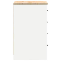 Produktbild för Förvaringsskåp för garage vit 40x51x85 cm massivt trä furu