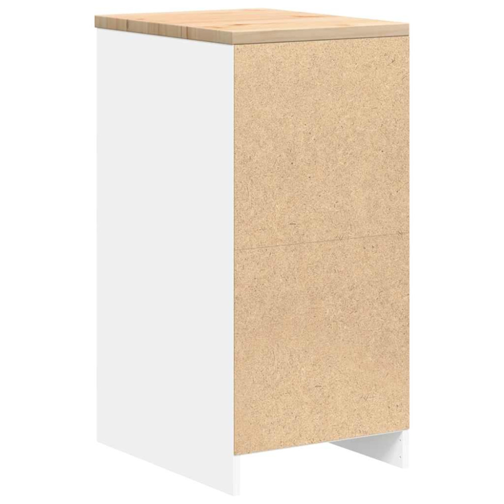 Produktbild för Förvaringsskåp för garage vit 40x51x85 cm massivt trä furu