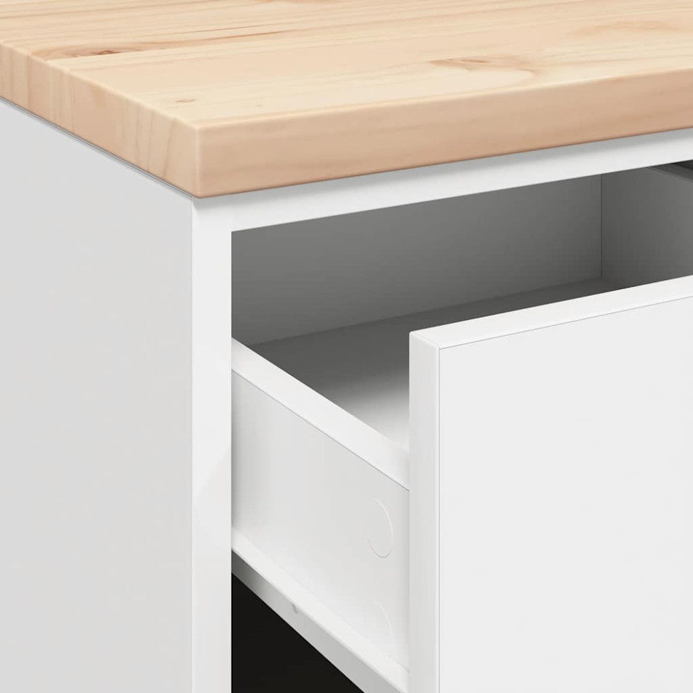 Produktbild för Förvaringsskåp för garage vit 40x51x85 cm massivt trä furu