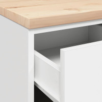 Produktbild för Förvaringsskåp för garage vit 40x51x85 cm massivt trä furu