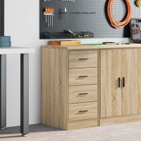 Produktbild för Garageskåp Sonoma ek 40x51x85 cm massiv trä furu
