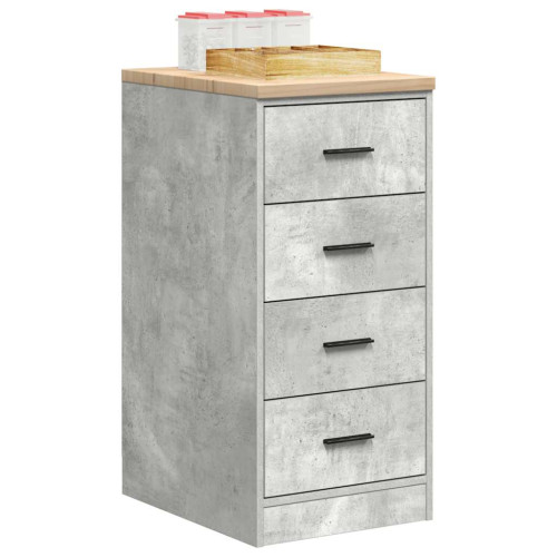 vidaXL Förvaringsskåp för garage Betonggrå 40x51x85cm massivt trä furu