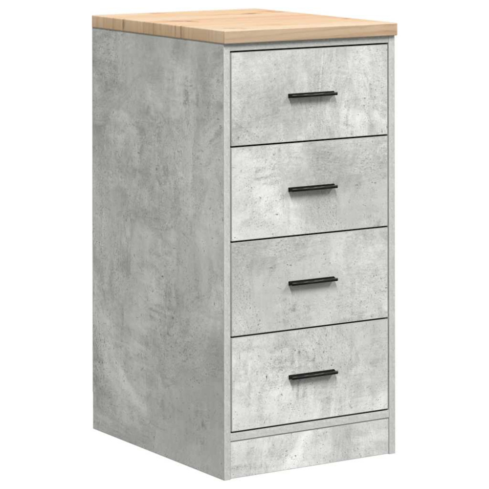 Produktbild för Förvaringsskåp för garage Betonggrå 40x51x85cm massivt trä furu