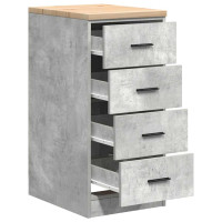 Produktbild för Förvaringsskåp för garage Betonggrå 40x51x85cm massivt trä furu