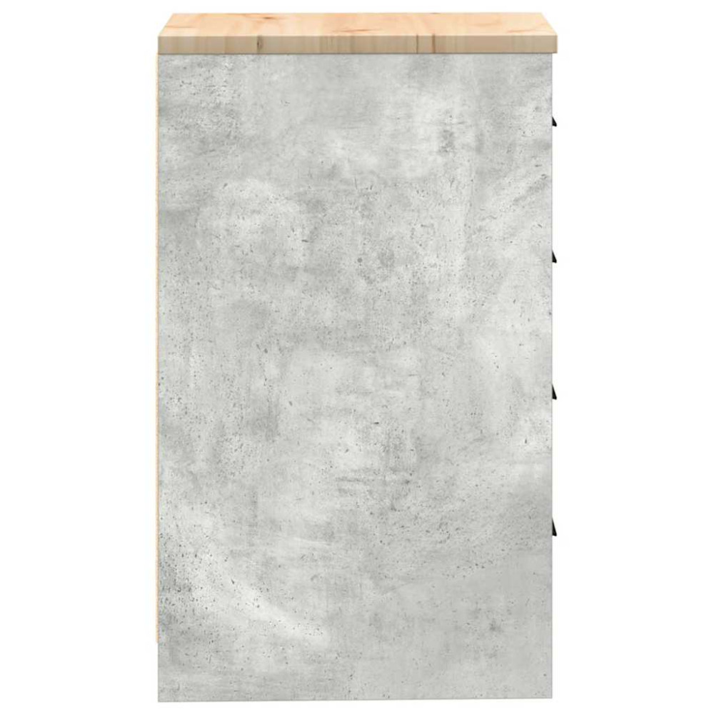 Produktbild för Förvaringsskåp för garage Betonggrå 40x51x85cm massivt trä furu
