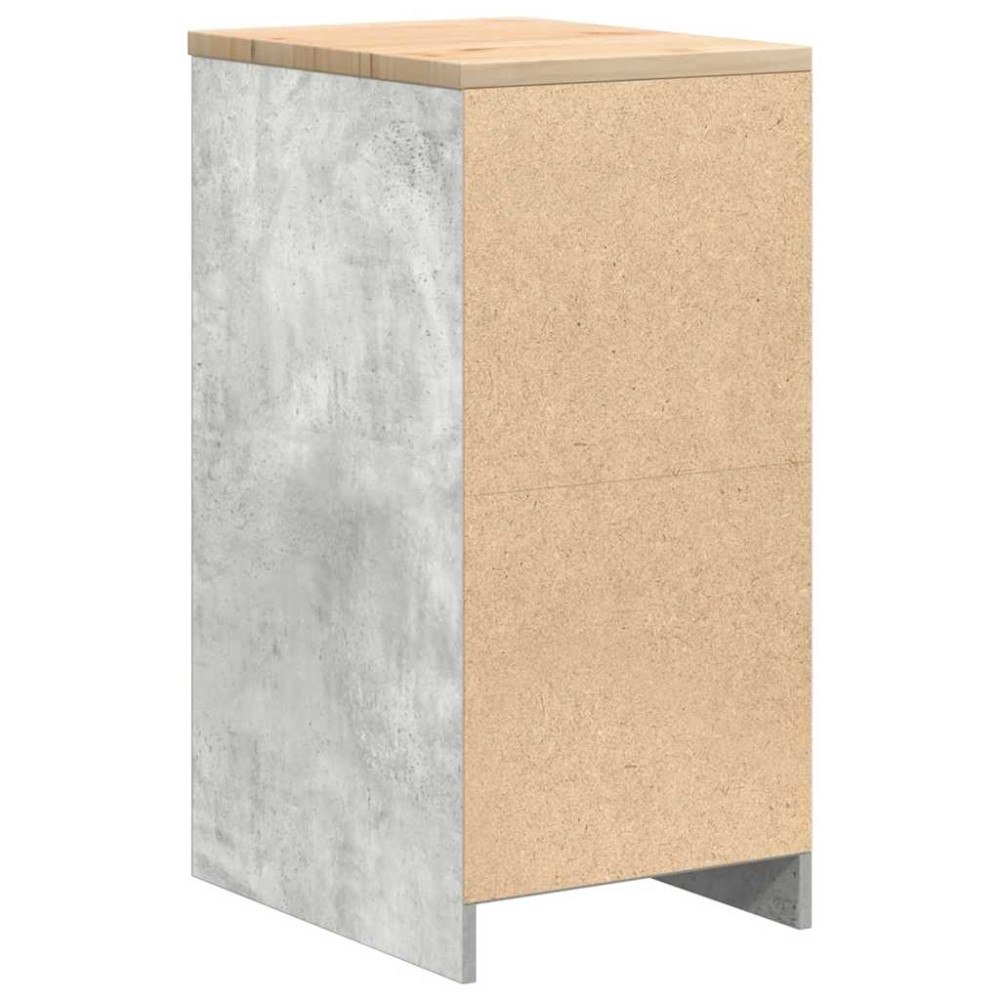 Produktbild för Förvaringsskåp för garage Betonggrå 40x51x85cm massivt trä furu